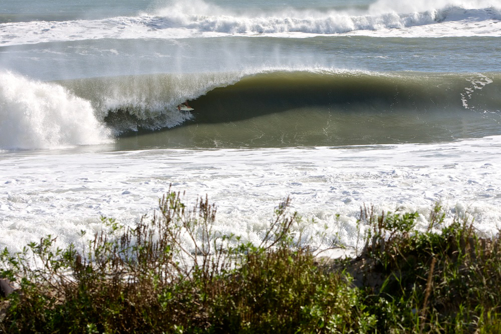 Virginia's Jason “Junior” Borte is being nominated for his pro surfing prowess in the Men's category, but he could easily qualify for his second act writing skills, which included being tapped by Kelly Slater himself to author his biography, Pipe Dreams: A Surfer's Journey, published in 2004. But we mostly know Jason best for his own surfing journey, which has included packing untold numbers of Outer Banks barrels like this. Photo: Mez
