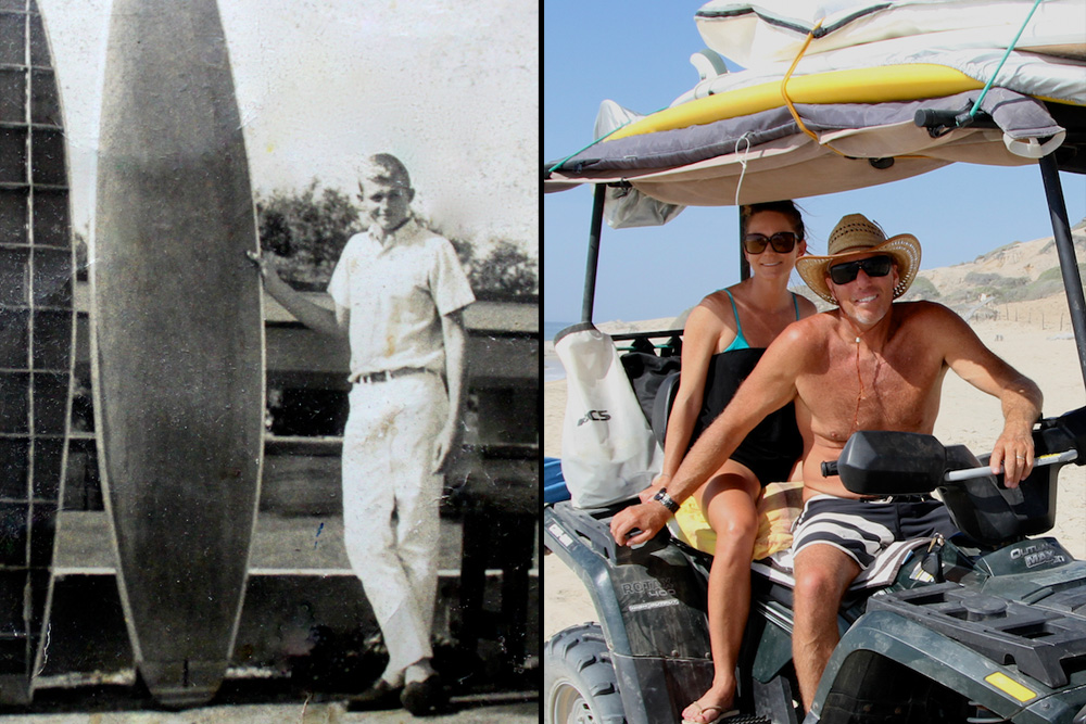 (Left) Pioneer nominee Ron Heavyside from Briny Breezes in South Florida is the legendary founder of Nomad Surfboards and Surf Shop, which opened in 1968 and still operates to this day with Ron even finding the time to shape a few. (Right) Born and bred New Yorker Tyler Callaway is nominated in the Industry category for his role as President of FCS Fins, though in his heyday he was a competitor in the ESA and thoroughly credits that organization for “helping him realize a sense of family and the world outside my little New York surfing district,” as well as “how to compete fiercely but fairly and humbly.” Those life lessons — and FCS’ success — have truly made the world Tyler's oyster. Left photo: Courtesy Heavyside; Right photo: Dugan