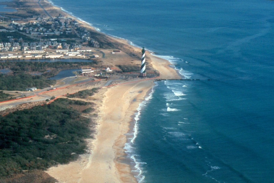 Mickey's beloved Cape Hatteras Lighthouse in its original location, photographed from above in February 1999. Photo: McCarthy