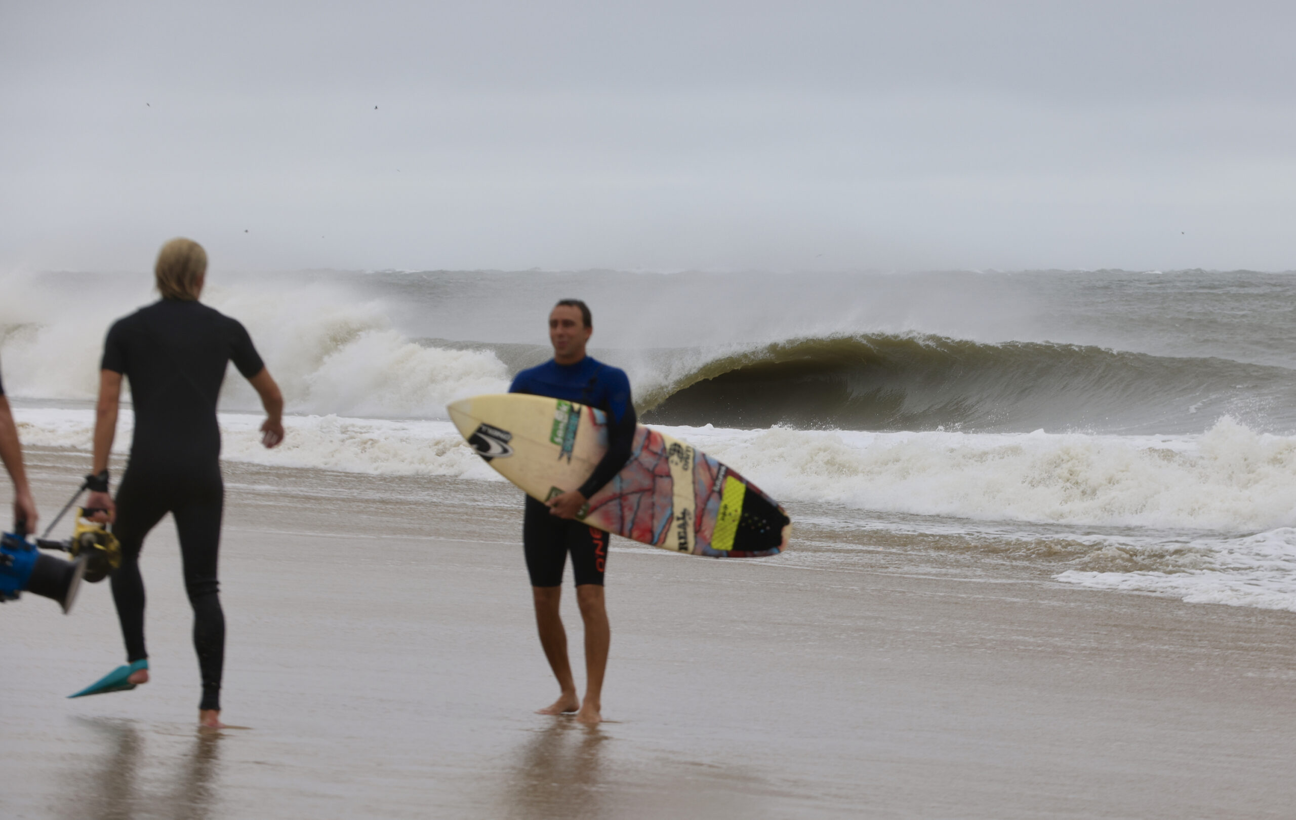 Brett Barley and the Buxton Boys scored a radically barreling, Mysto Frisco shorebreak slamming into three feet of water!